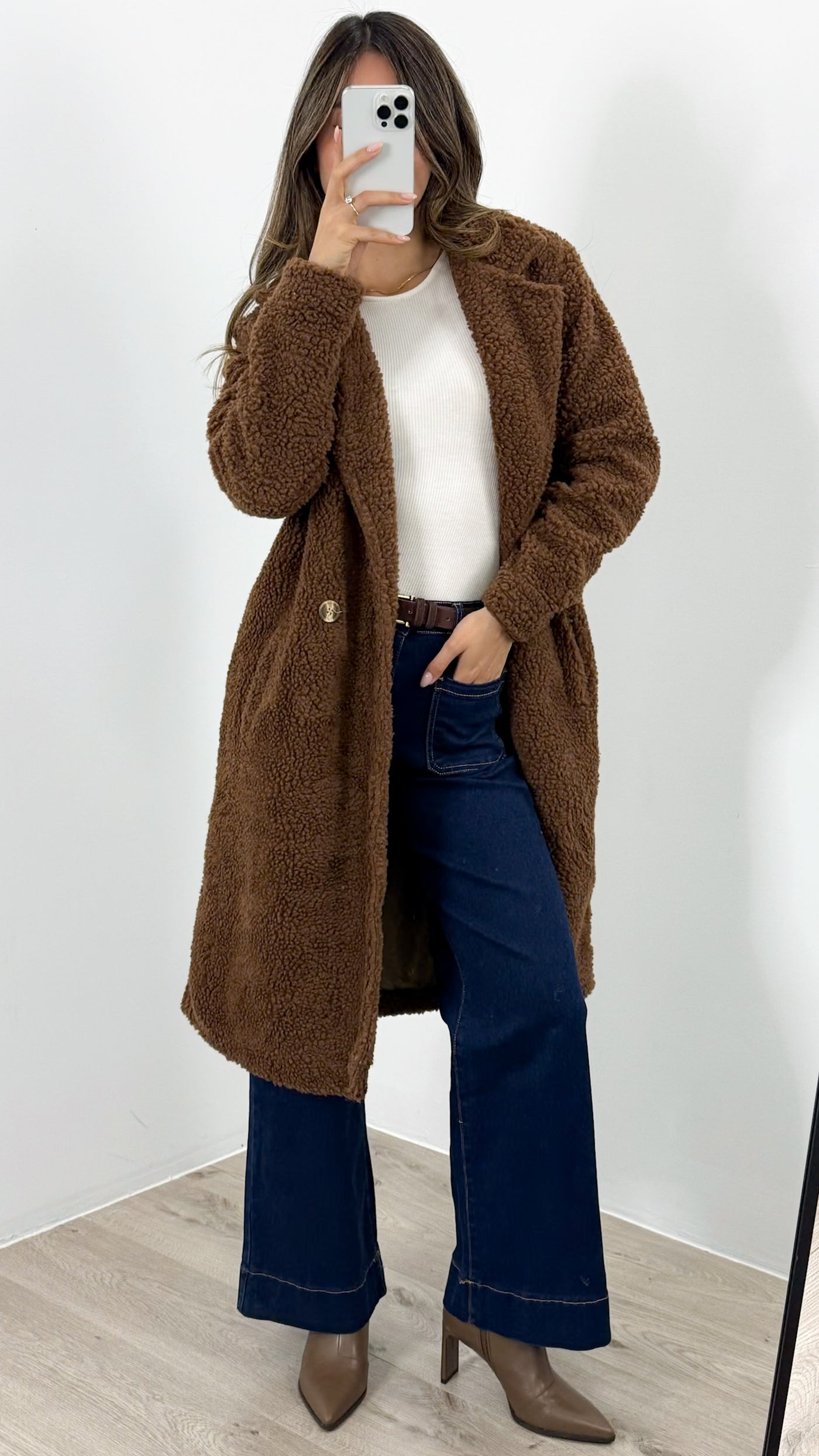 MARCO TEDDY COAT - CHOCOLATE