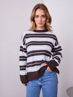 CHARLES KNIT - BLUE/CHOCOLATE