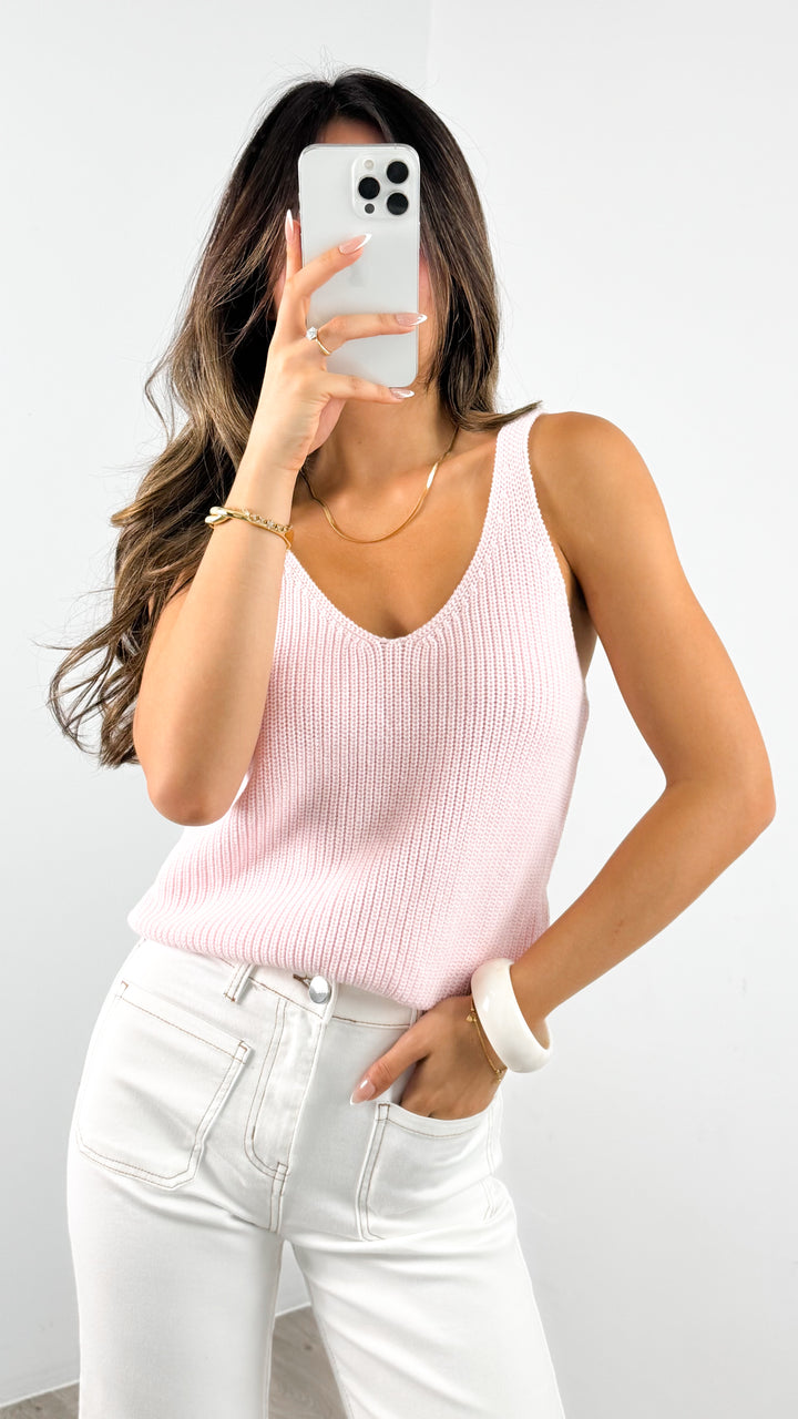ANNIKA KNIT TANK TOP - PINK