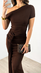 MONET MAXI DRESS - CHOCOLATE