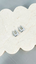 CAPRI 18K GOLD PLATED HOOP EARRINGS - SILVER