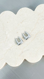 CAPRI 18K GOLD PLATED HOOP EARRINGS - SILVER