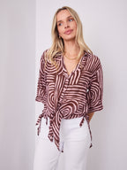 SHANI SHIRT - PINK/CHOCOLATE