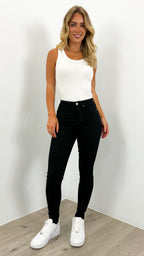 JESSIE STRETCH BASIC HIGH RISE SKINNY JEAN - BLACK