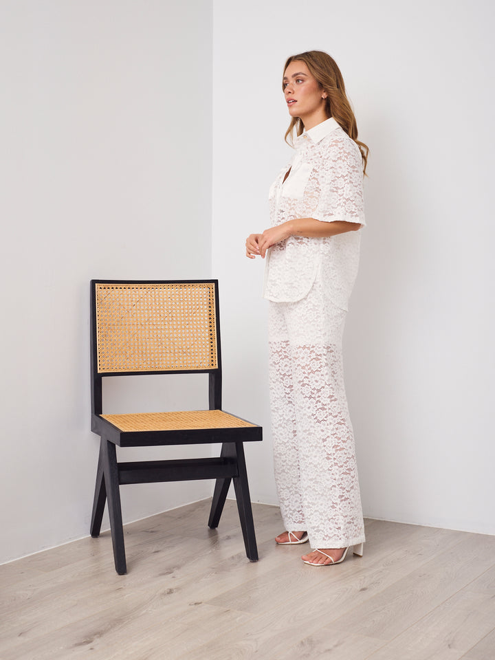 AZURA LACE SHIRT - WHITE