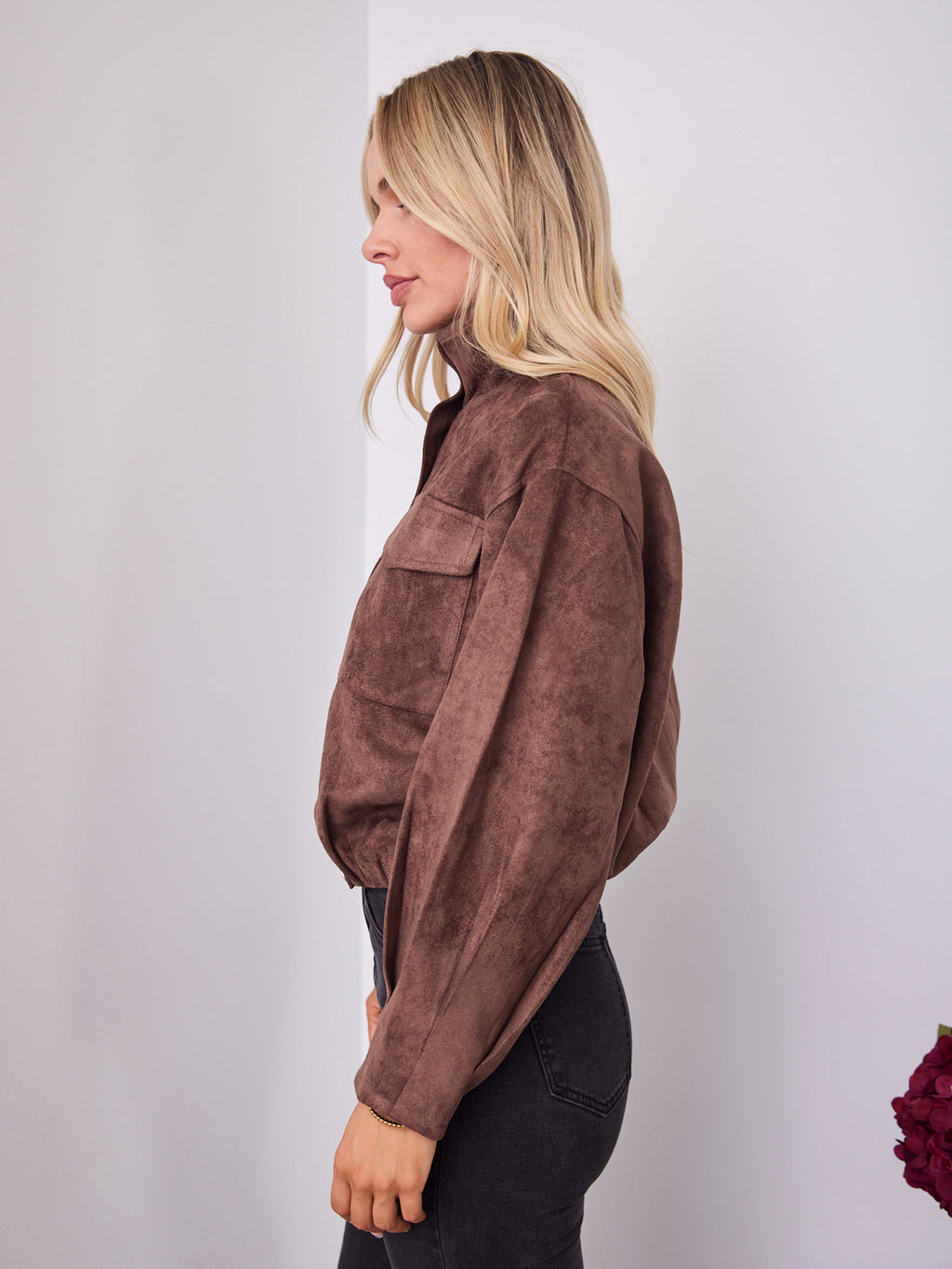 TULLY BOMBER JACKET - CHOCOLATE