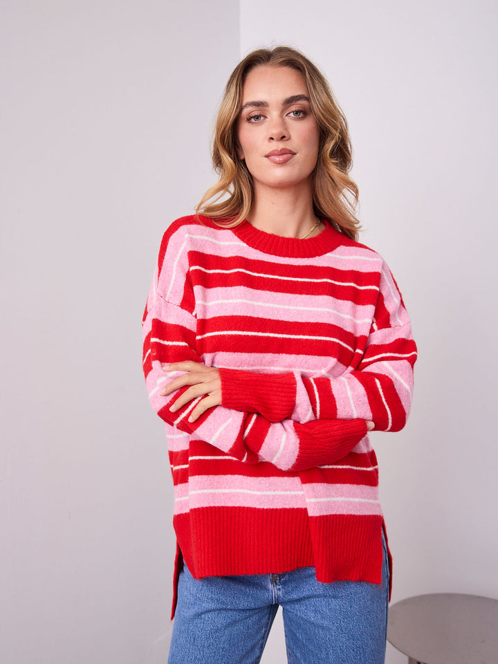 CHARLES KNIT - RED/PINK