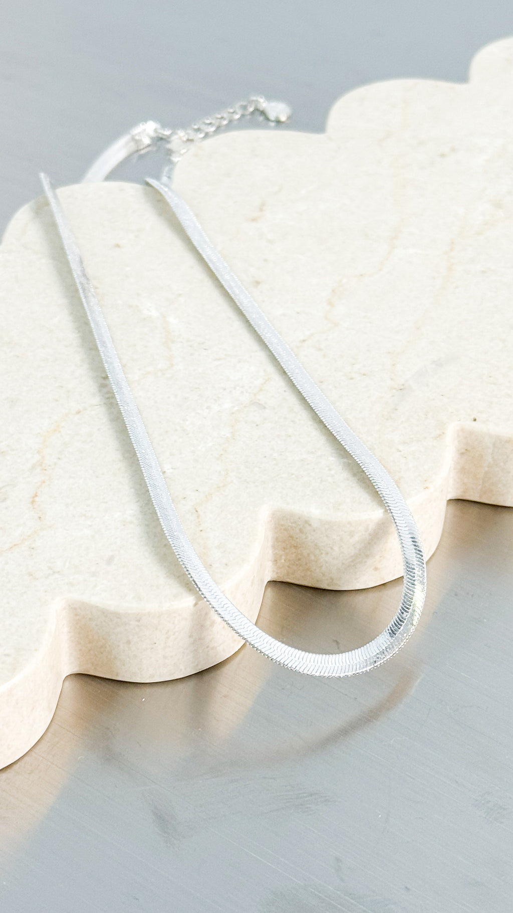 5MM SNAKE SILVER PLATED NECKLACE - SILVER