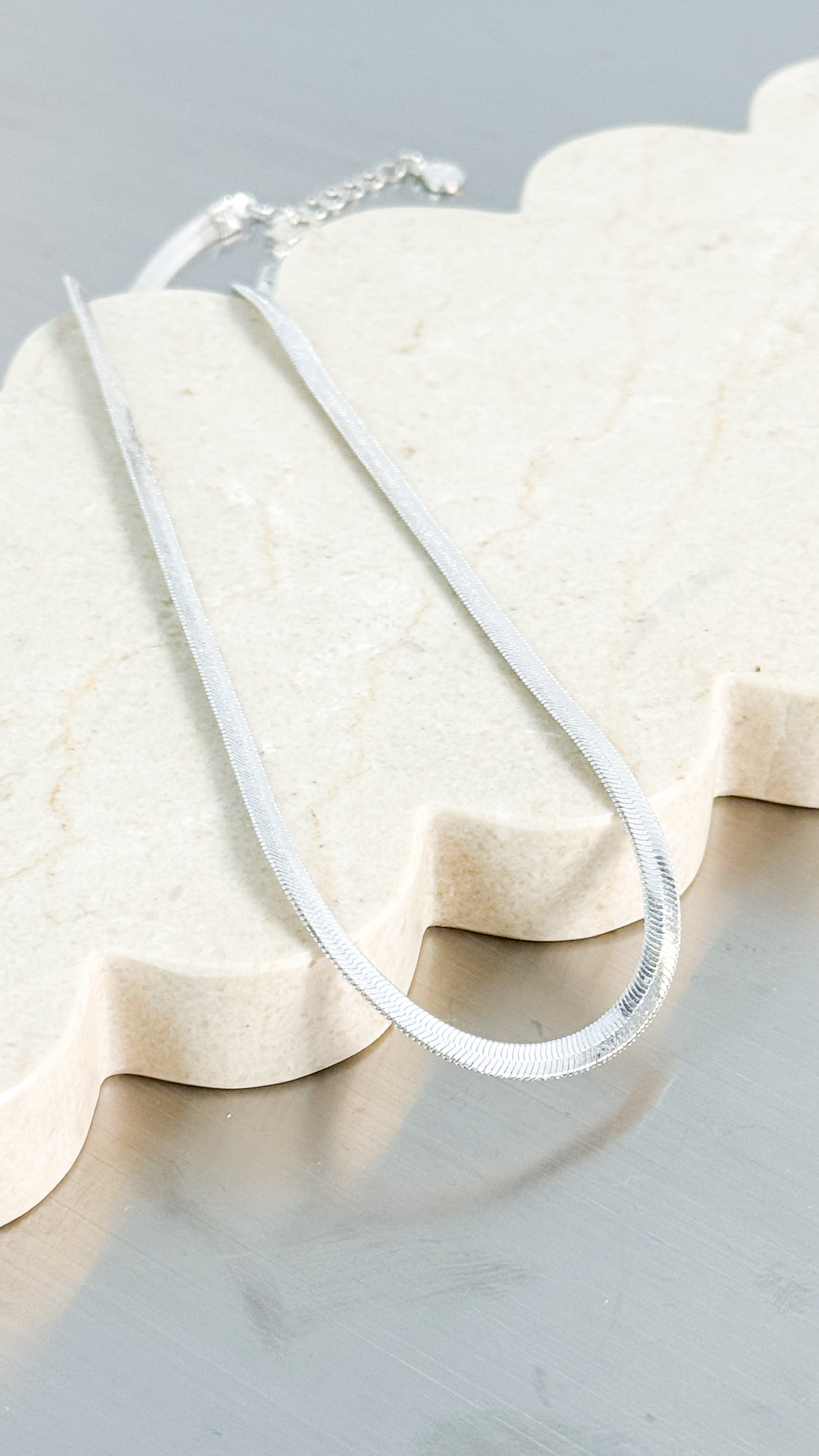 5MM SNAKE SILVER PLATED NECKLACE - SILVER