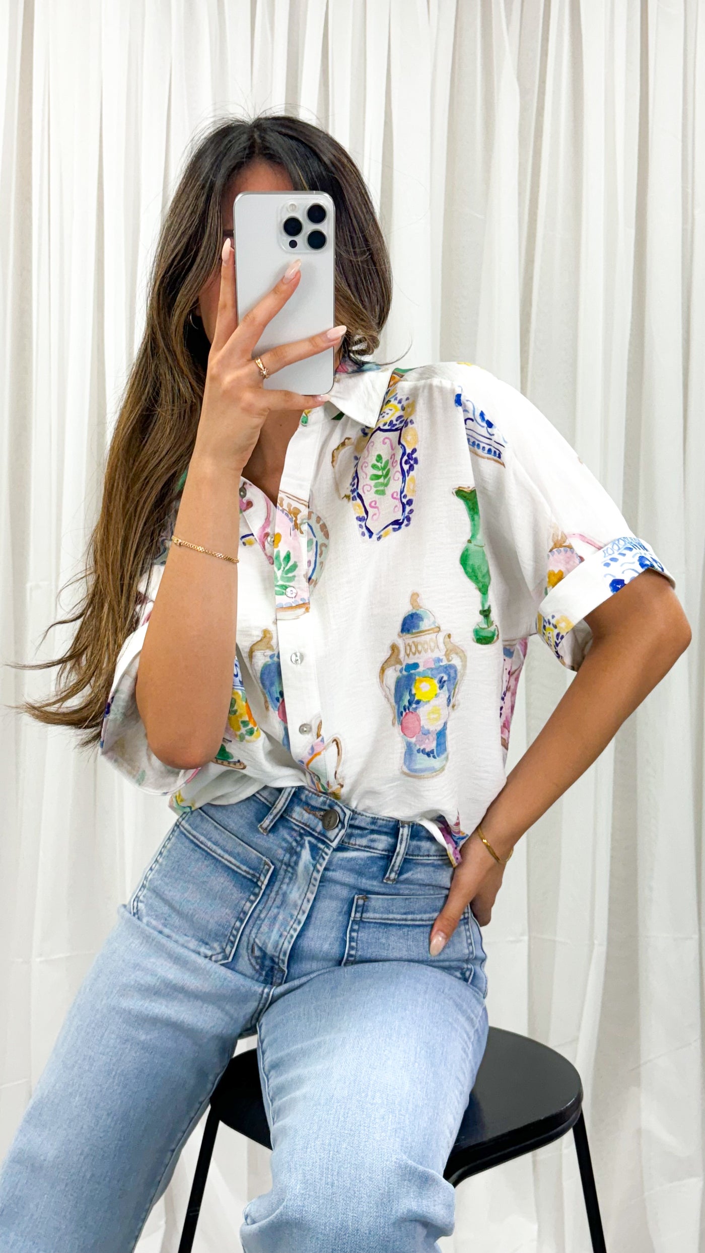 PALIA SHIRT - WHITE PRINT