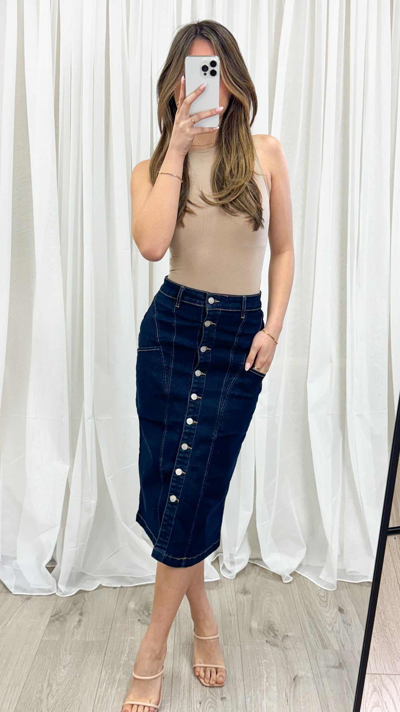 MONROE SKIRT - DARK DENIM