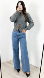 NOAH ZIP KNIT - CHARCOAL