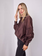 AMORE BLOUSE - CHOCOLATE