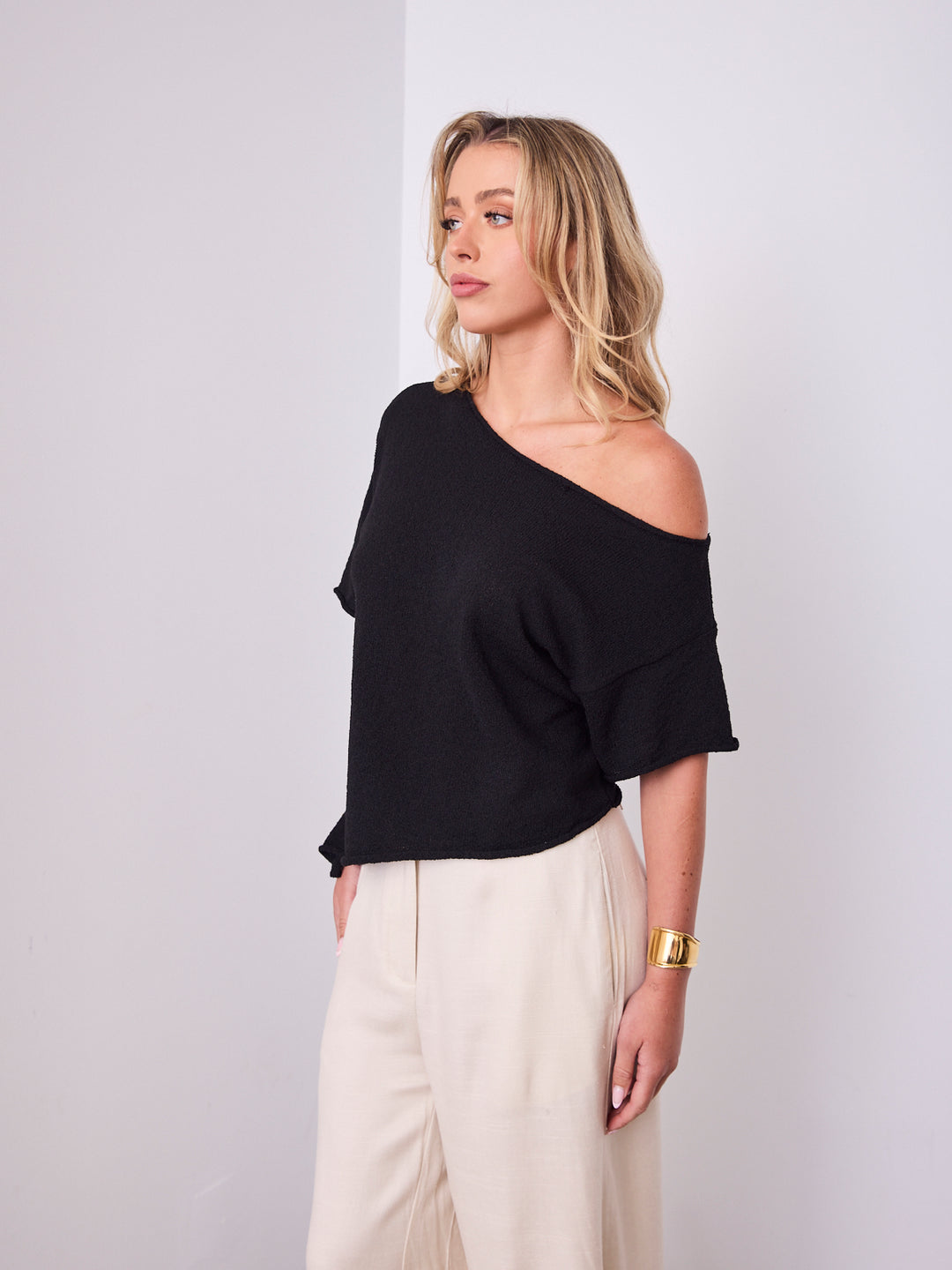 ANDY KNIT TOP - BLACK