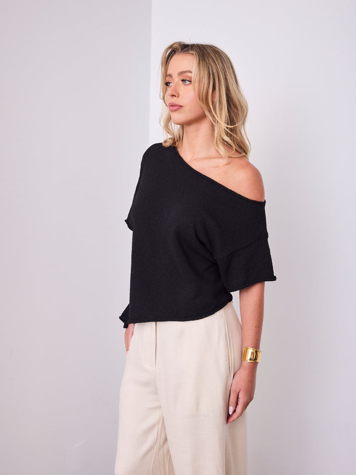 ANDY KNIT TOP - BLACK