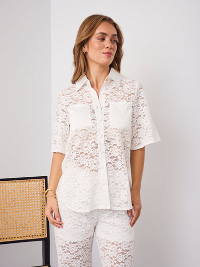 AZURA LACE SHIRT - WHITE