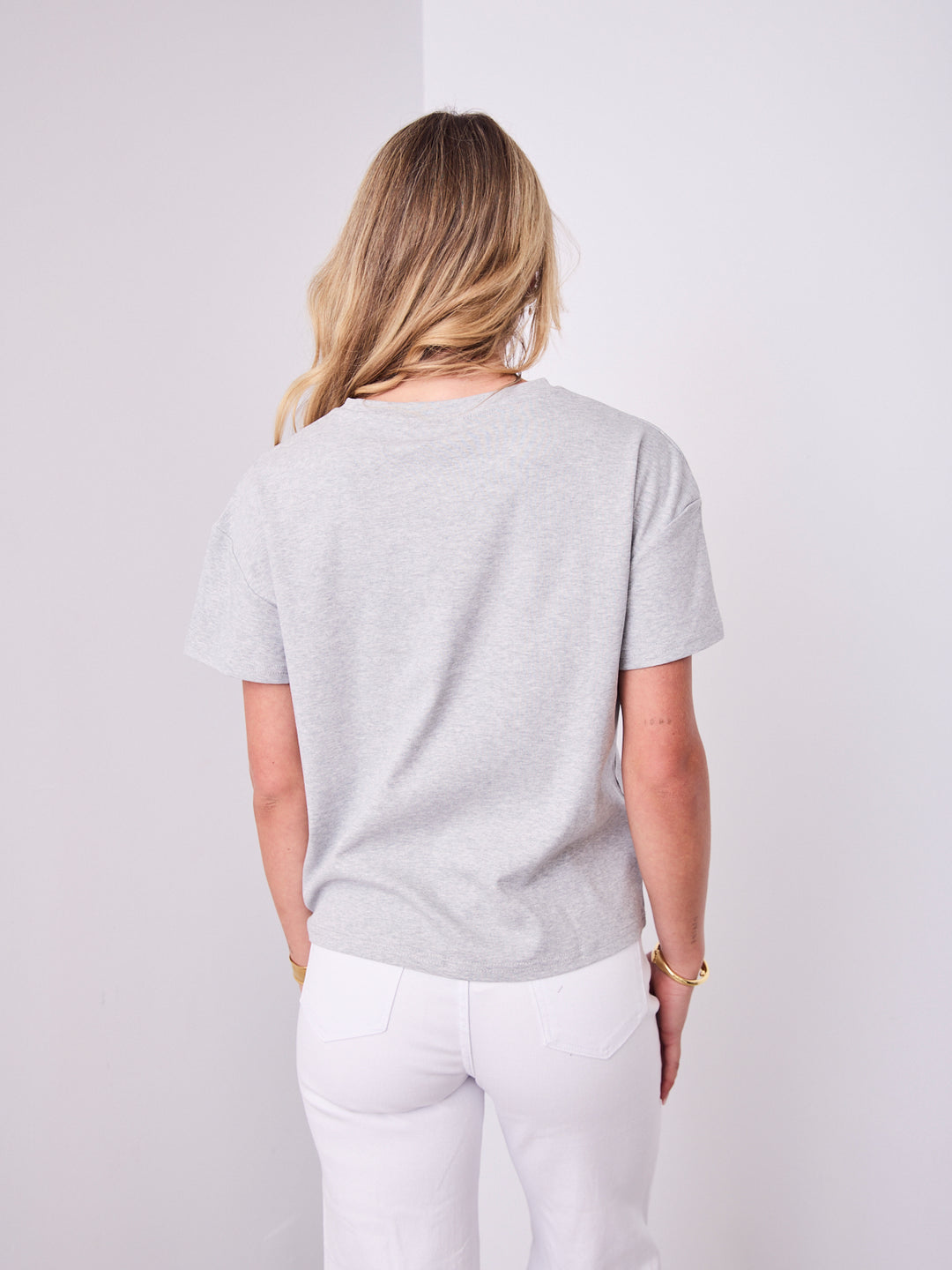 ESTHER EASY TUCK TEE - GREY MARLE
