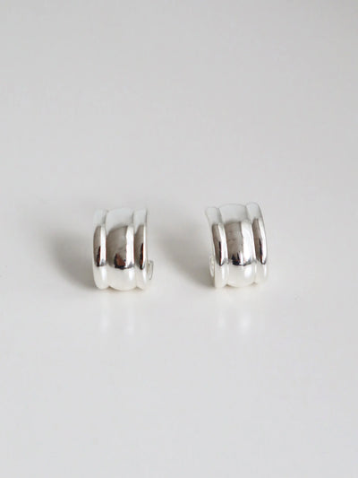 KAIA EVERYDAY STERLING SILVER PLATED EARRINGS - SILVER