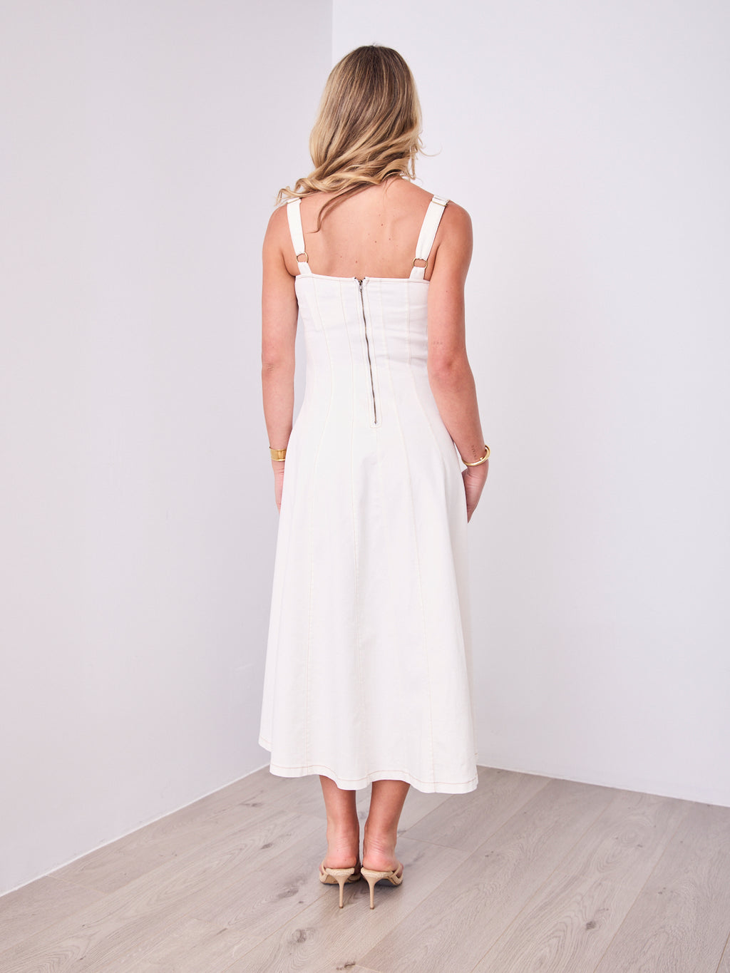 EVE DENIM DRESS - WHITE