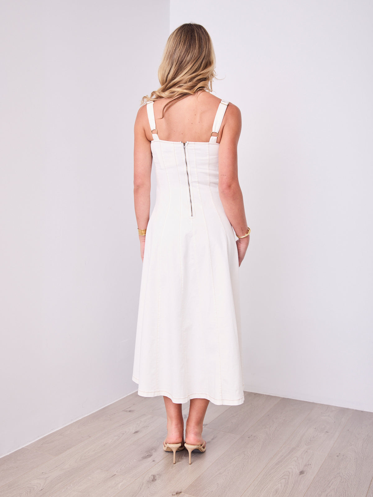 EVE DENIM DRESS - WHITE
