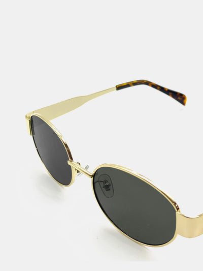 HELENA OVAL SUNNIES - GOLD/BLACK