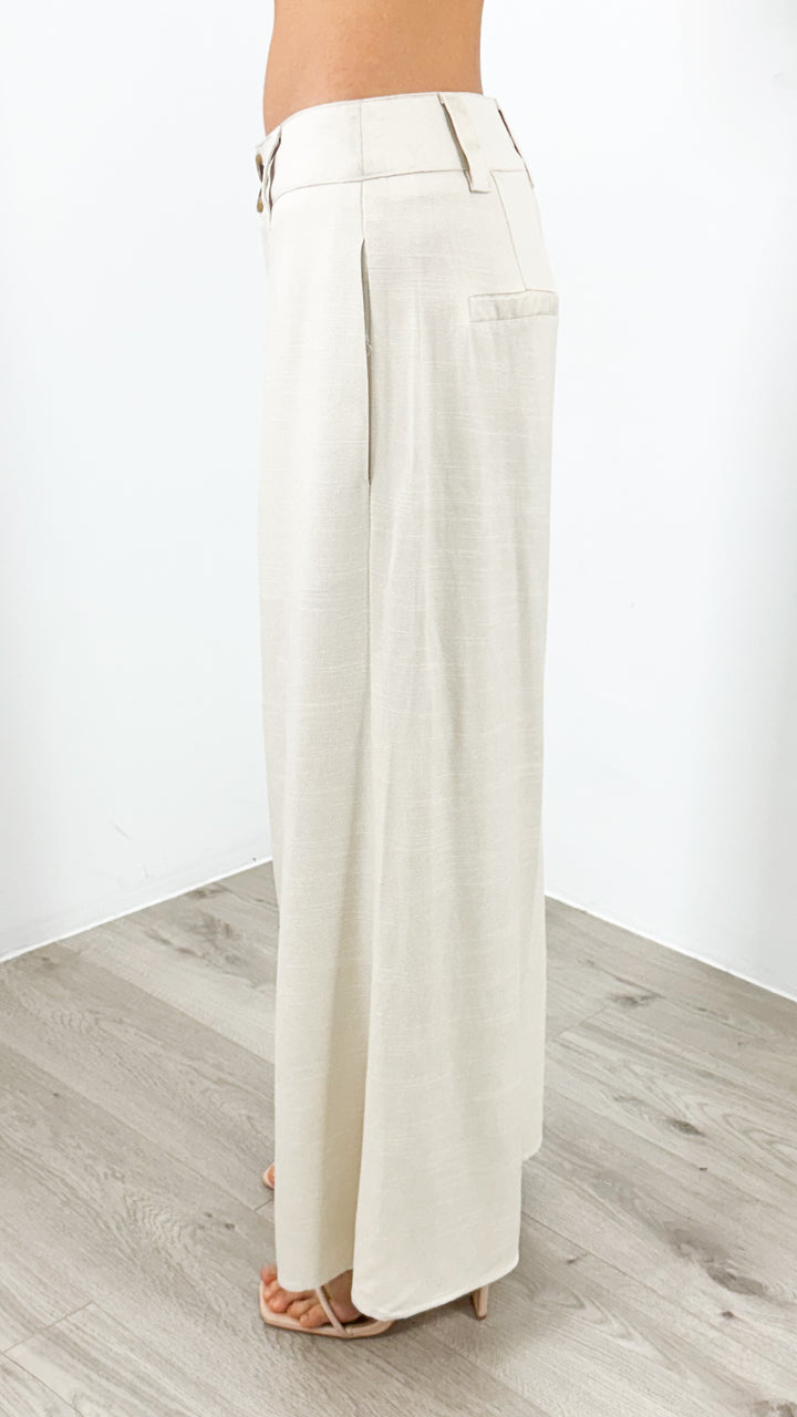 PALMER LINEN PANT - BEIGE