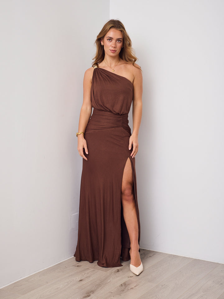 AXARA DRESS - CHOCOLATE