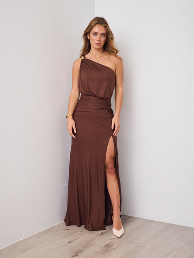 AXARA DRESS - CHOCOLATE