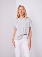 ESTHER EASY TUCK TEE - GREY MARLE