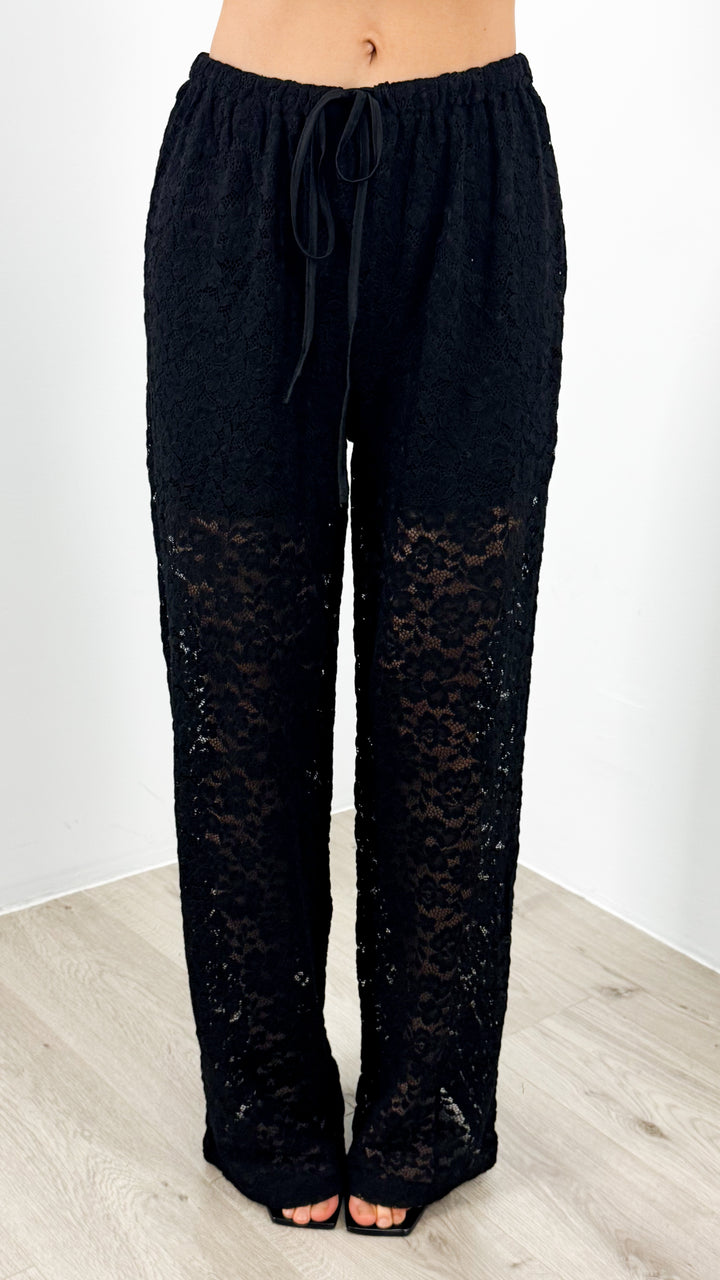 AZURA LACE PANTS - BLACK