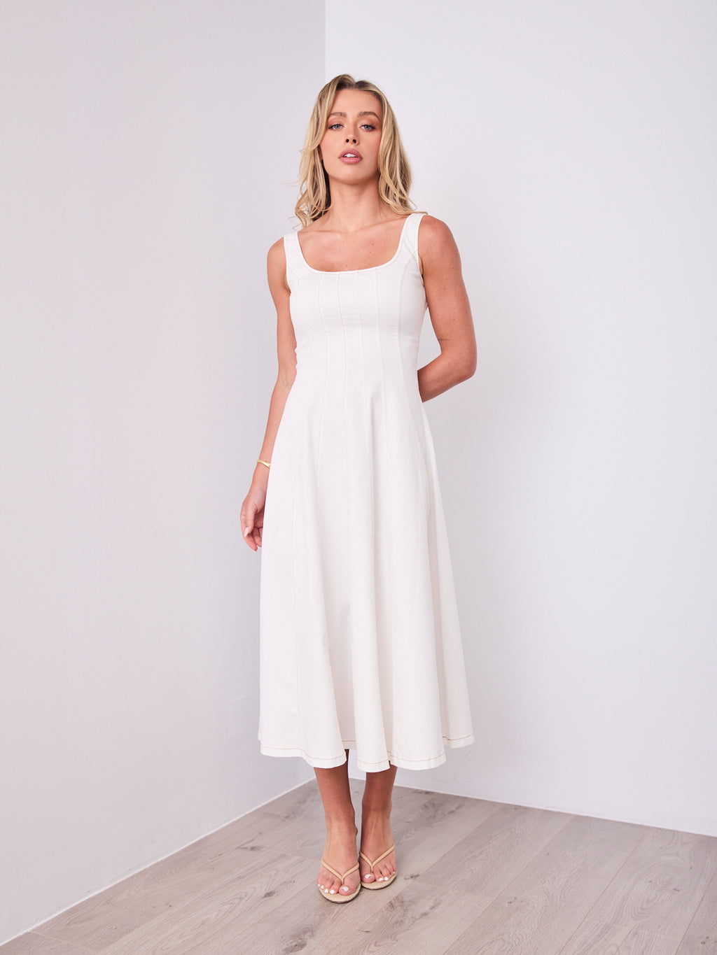 EVE DENIM DRESS - WHITE