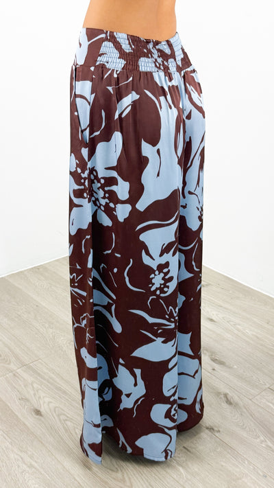 LUMINA PANT - CHOCOLATE/BABY BLUE