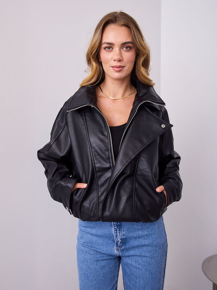 AXEL PU JACKET - BLACK