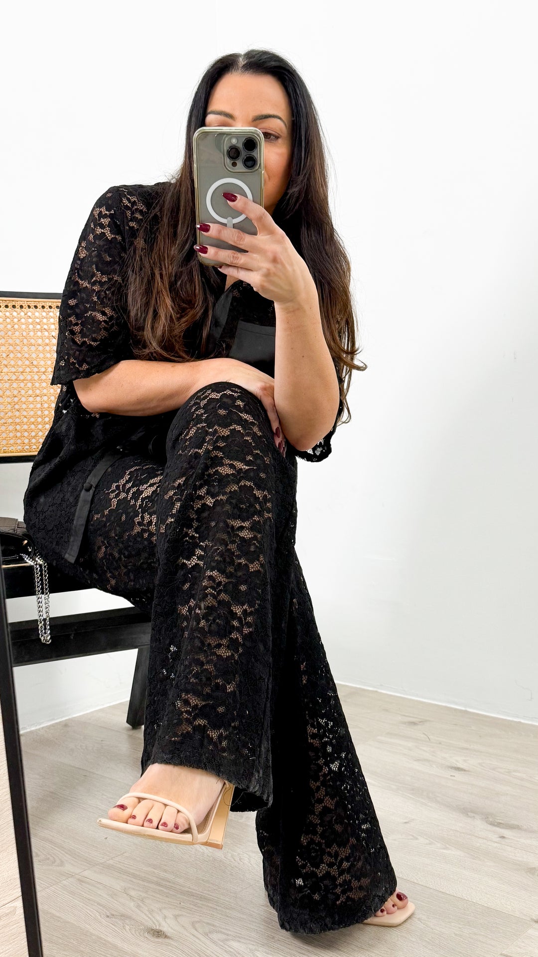 AZURA LACE SHIRT - BLACK