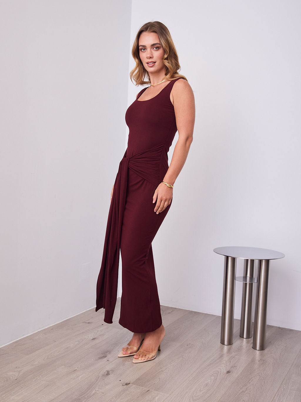 CELINE DRESS - MERLOT