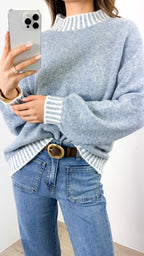 BESSIE STITCH KNIT - BLUE