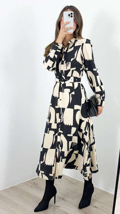 ARTE DRESS - BLACK + BEIGE