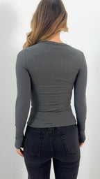 KAYLA TOP - CHARCOAL