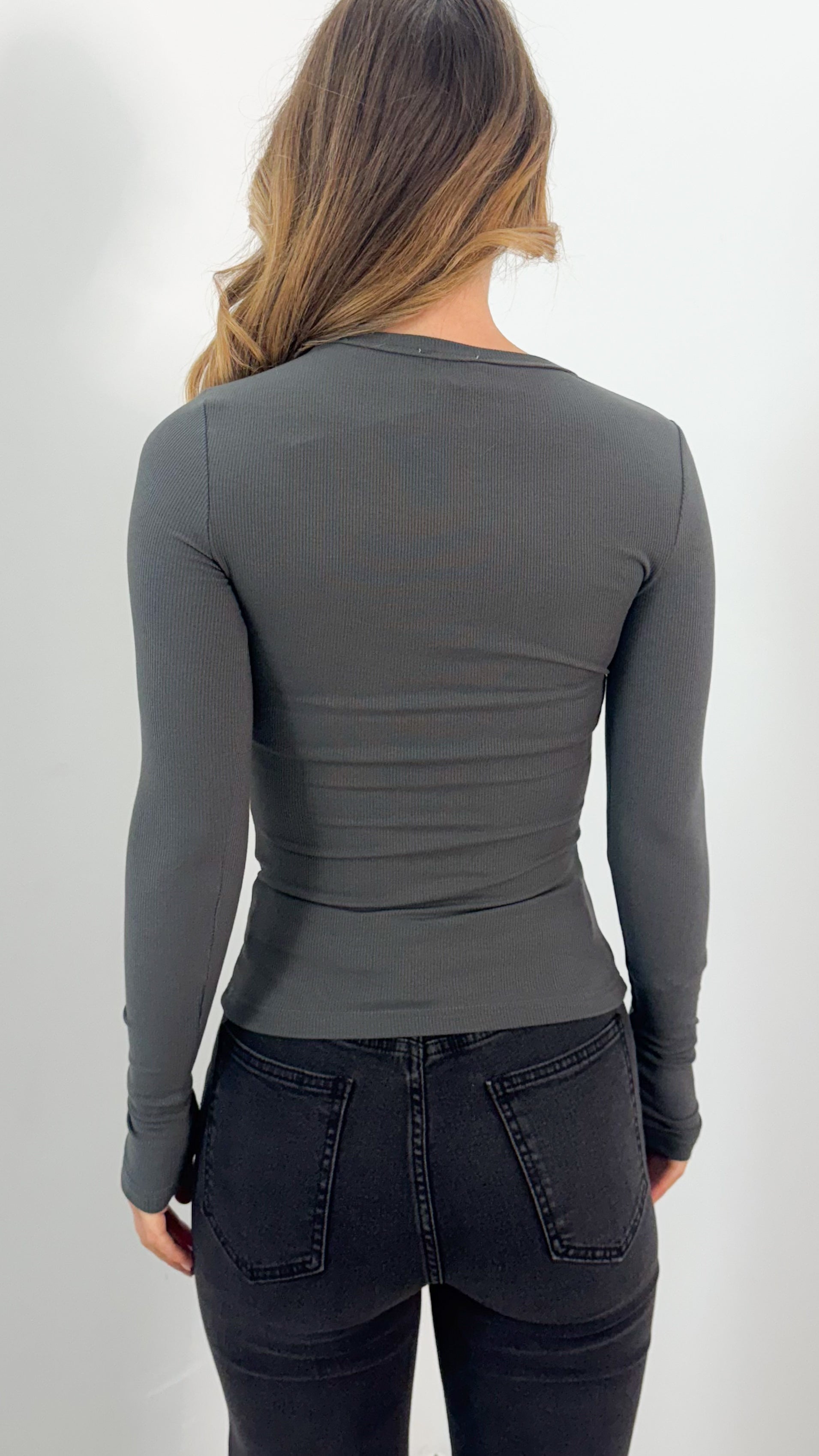 KAYLA TOP - CHARCOAL