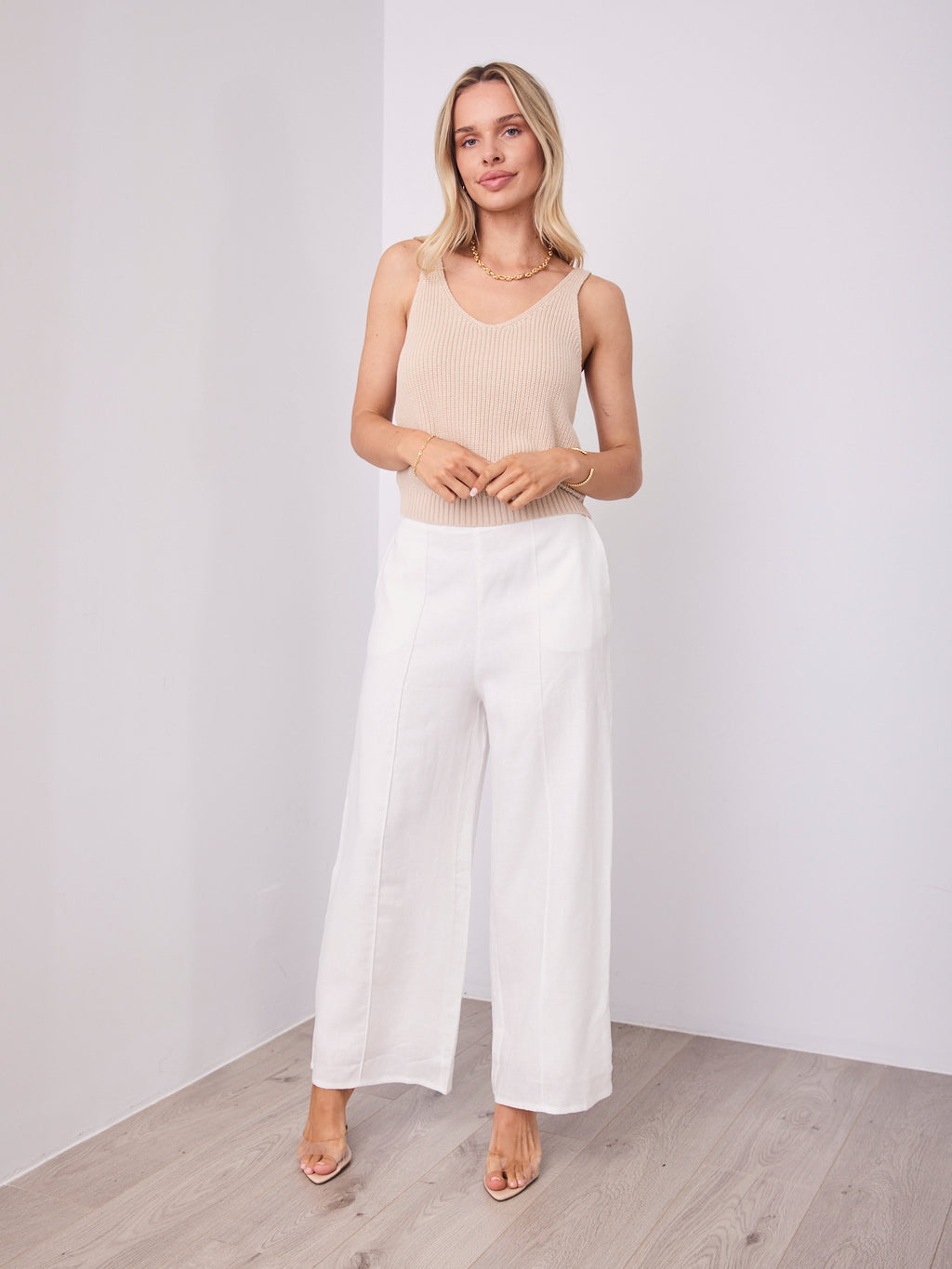 BAKER LINEN PANT - WHITE