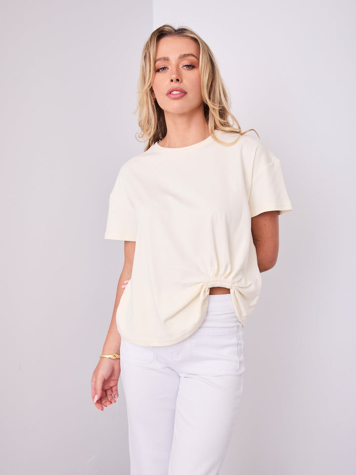 ESTHER EASY TUCK TEE - CREAM