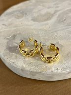 POPCORN CHAIN 18K GOLD PLATED EARRINGS - GOLD