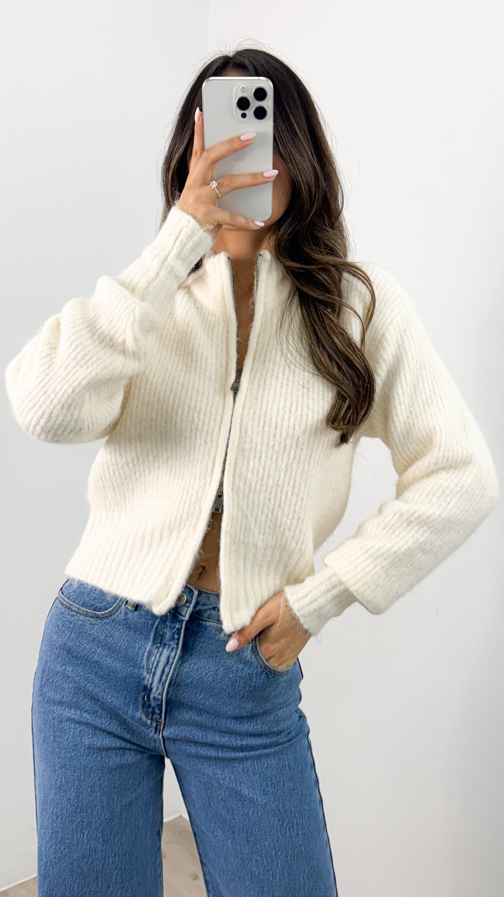 NOAH ZIP KNIT - CREAM