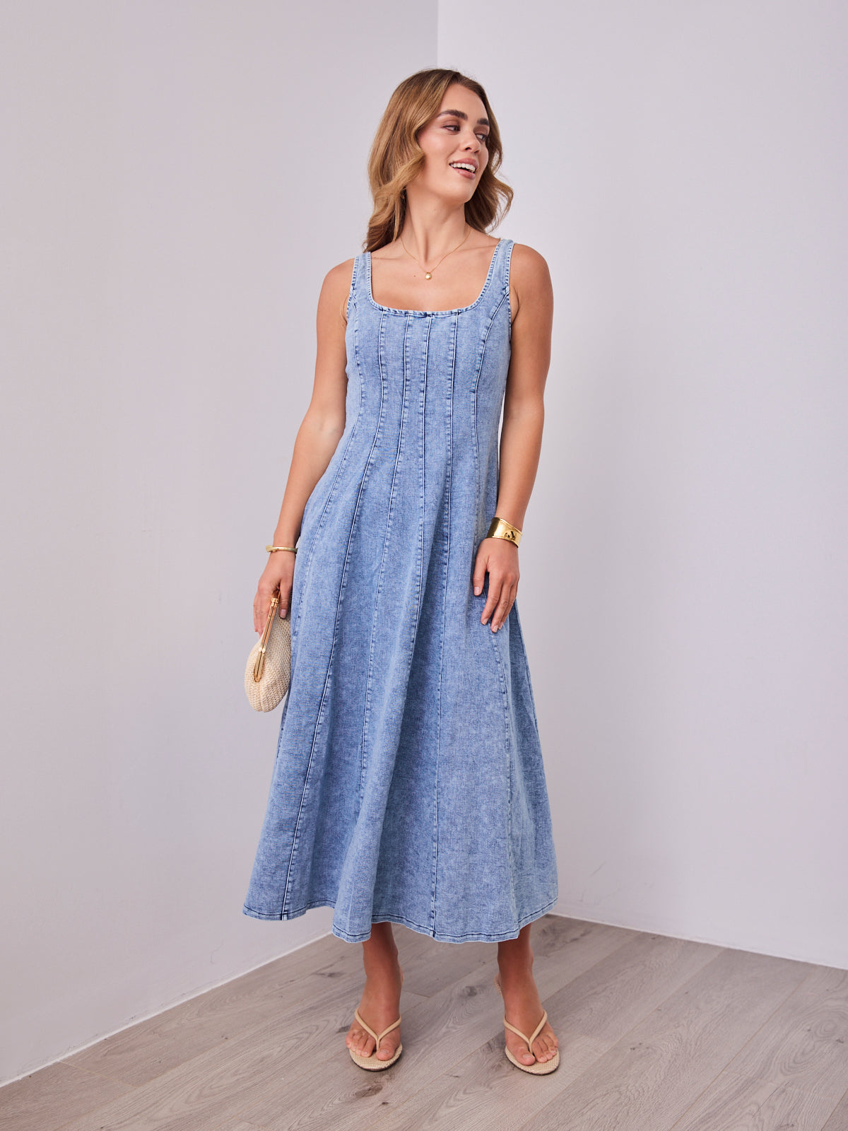 EVE DENIM DRESS - DENIM