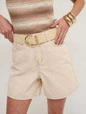 ARIZONA STRAW BUCKLE BELT - BEIGE