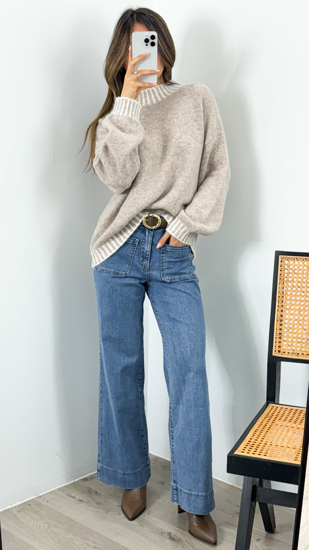 BESSIE STITCH KNIT - MOCHA