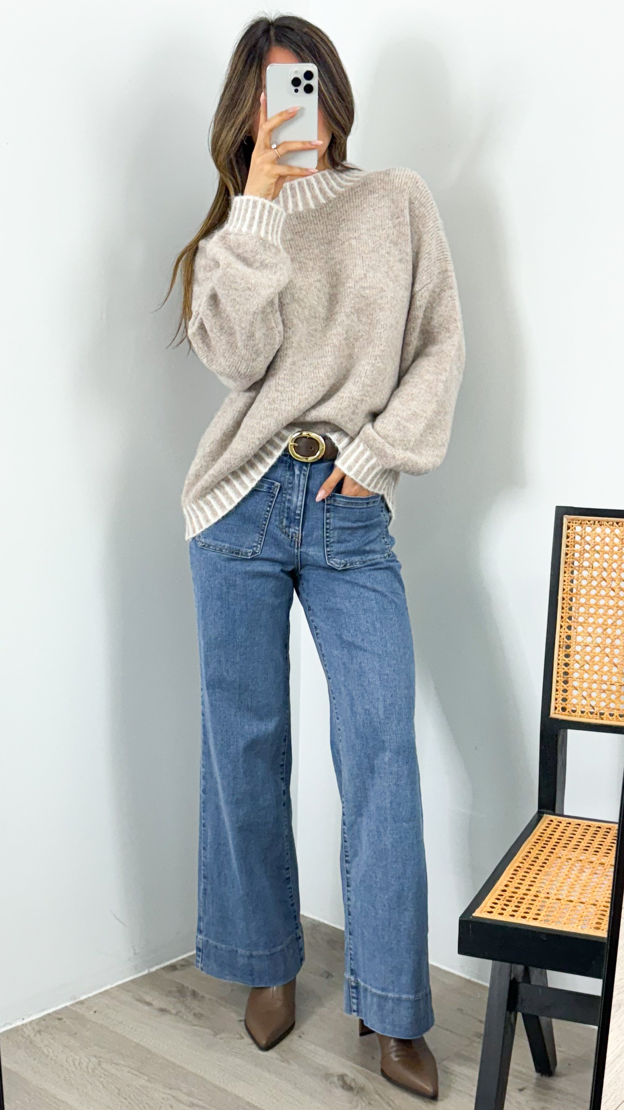 BESSIE STITCH KNIT - MOCHA