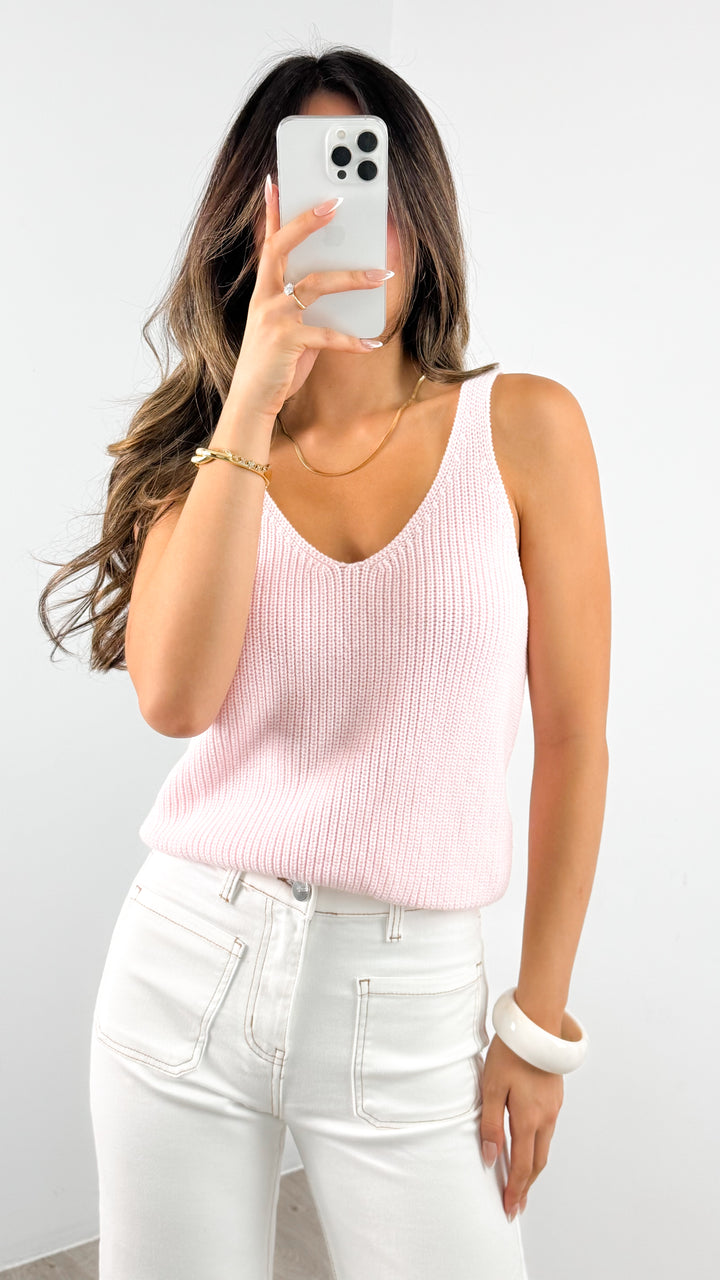 ANNIKA KNIT TANK TOP - PINK