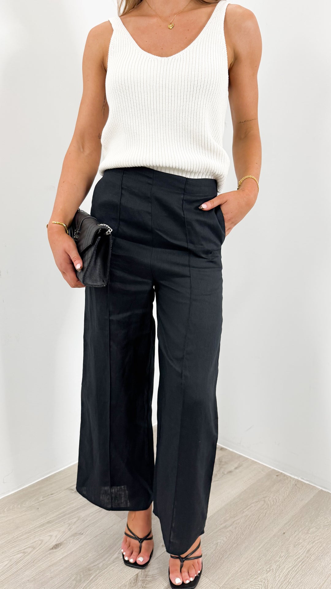 BAKER LINEN PANT - BLACK