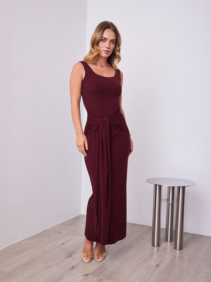 CELINE DRESS - MERLOT